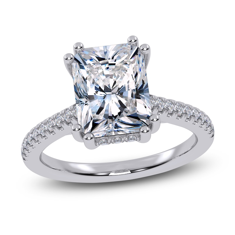 Main Image 1 of Previously Owned Radiant-Cut Lab-Grown Diamond Hidden Halo Engagement Ring 2-1/3 ct tw 14K White Gold