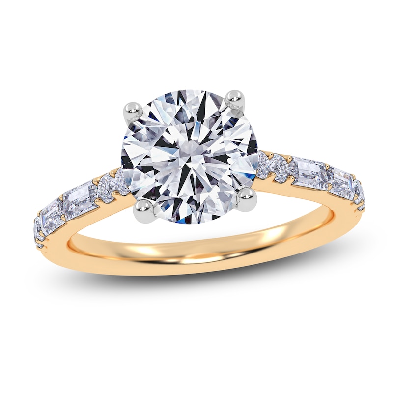 Main Image 1 of Previously Owned Round-Cut Lab-Grown Diamond Engagement Ring 1-7/8 ct tw 14K Yellow Gold