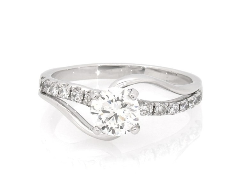 Main Image 1 of Previously Owned Round-Cut Diamond Hearts Desire Engagement Ring 1-1/4 ct tw 18K White Gold Size 8.5