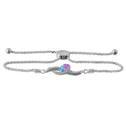 Bolo Colored Stone Couple's Bracelet (2 Stones and Lines)