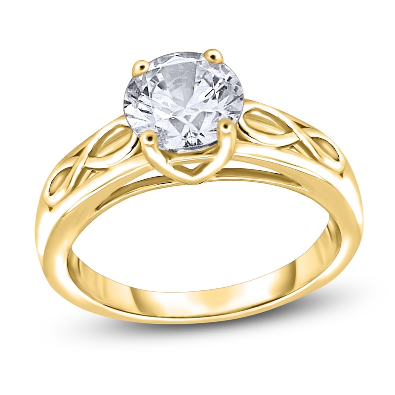 Main Image 1 of Diamond Solitaire Infinity Engagement Ring 1/4 ct tw Round 14K Yellow Gold (I2/I)