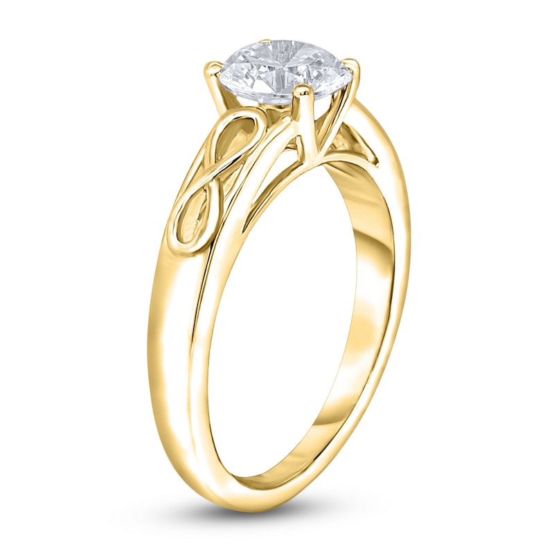 Main Image 2 of Diamond Solitaire Infinity Engagement Ring 1/4 ct tw Round 14K Yellow Gold (I2/I)