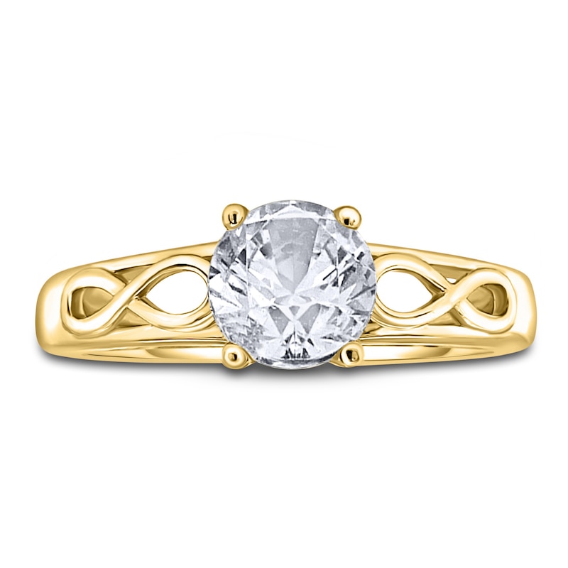 Main Image 3 of Diamond Solitaire Infinity Engagement Ring 1/4 ct tw Round 14K Yellow Gold (I2/I)