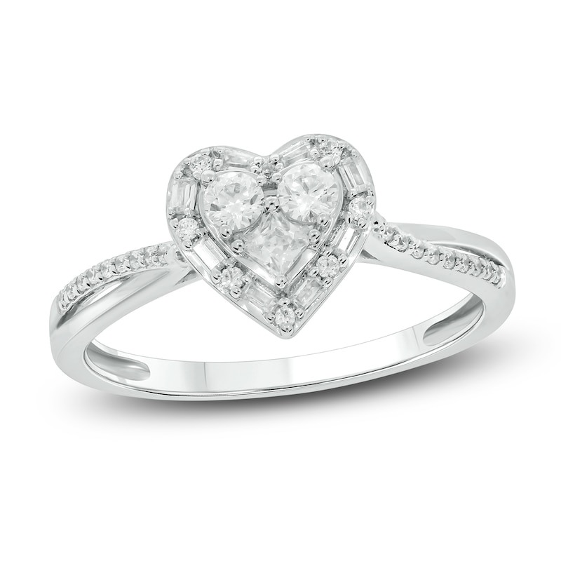 Diamond Engagement Ring 1/3 ct tw Round 14K White Gold