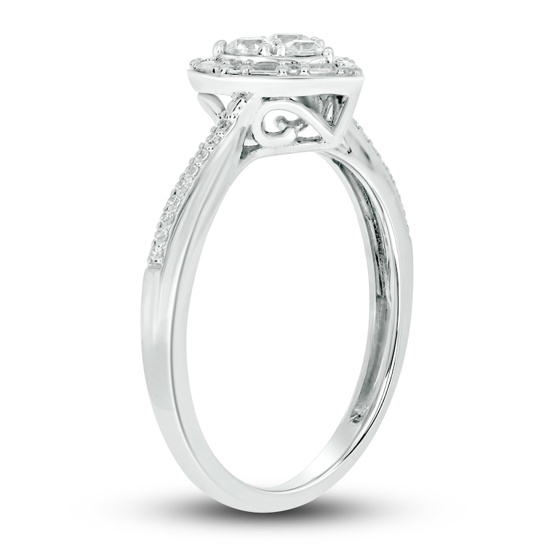 Main Image 2 of Diamond Engagement Ring 1/3 ct tw Round 14K White Gold