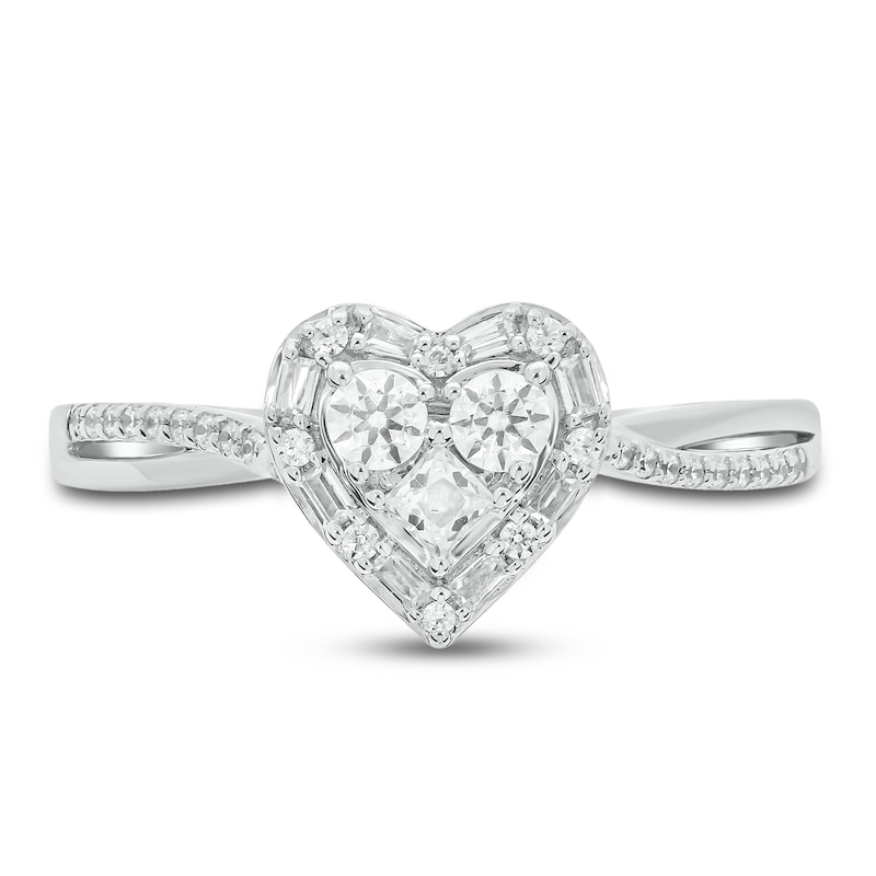 Main Image 3 of Diamond Engagement Ring 1/3 ct tw Round 14K White Gold