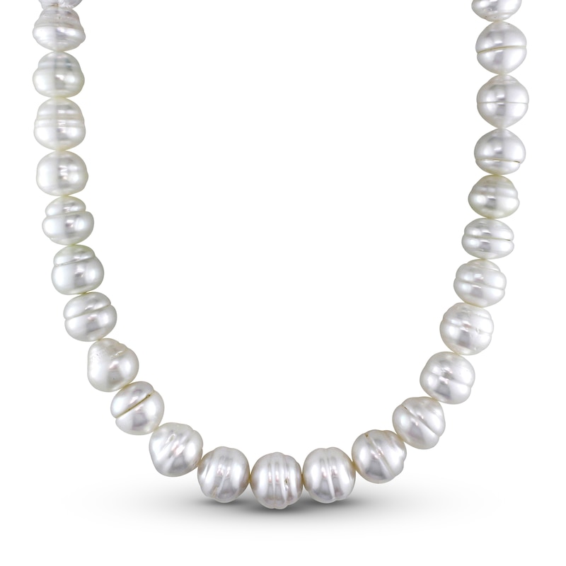 Main Image 1 of South Sea Cultured Pearl Necklace 1/20 ct tw Round 14K Yellow Gold 18"