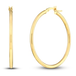 Polished Hoop Earrings 14K Yellow Gold 35mm