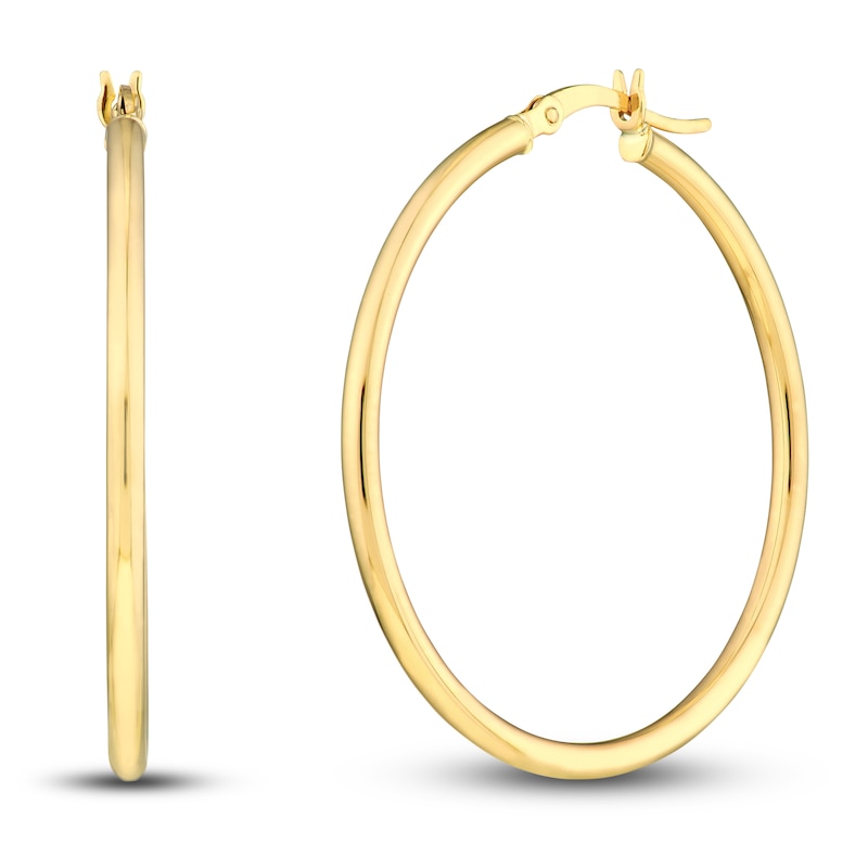 Main Image 1 of Polished Hoop Earrings 14K Yellow Gold 35mm