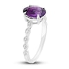 Thumbnail Image 2 of Natural Amethyst Engagement Ring 1/20 ct tw Diamonds 14K White Gold