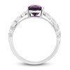 Thumbnail Image 3 of Natural Amethyst Engagement Ring 1/20 ct tw Diamonds 14K White Gold
