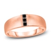 Thumbnail Image 1 of Men's Black Diamond Anniversary Ring 1/4 ct tw Square-cut 14K Rose Gold