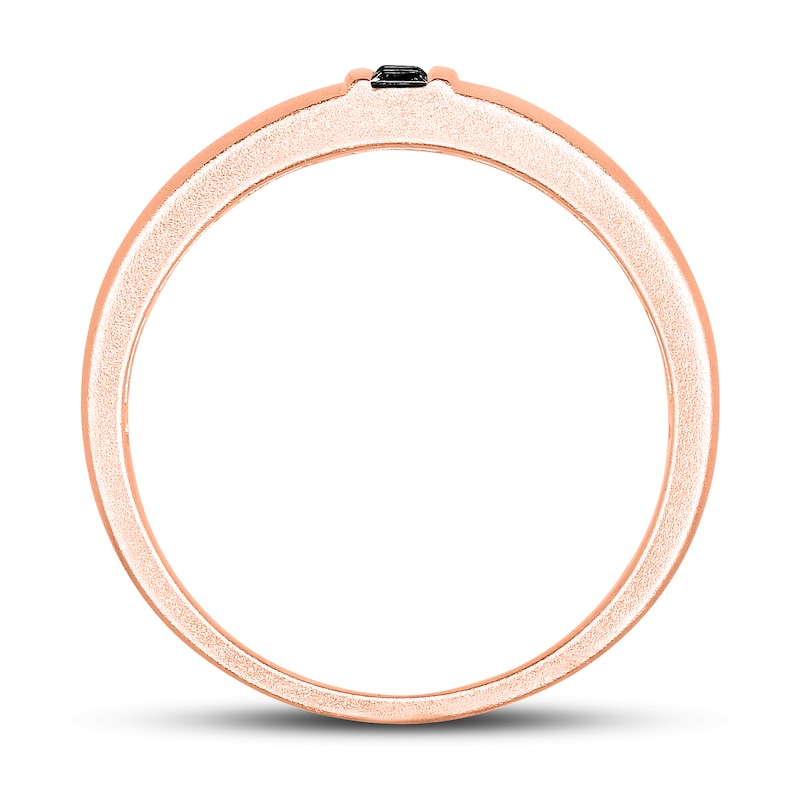 Main Image 3 of Men's Black Diamond Anniversary Ring 1/4 ct tw Square-cut 14K Rose Gold