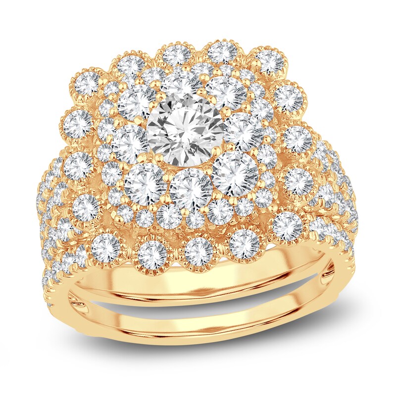 Main Image 1 of Diamond Bridal Set 3 ct tw Round 14K Yellow Gold