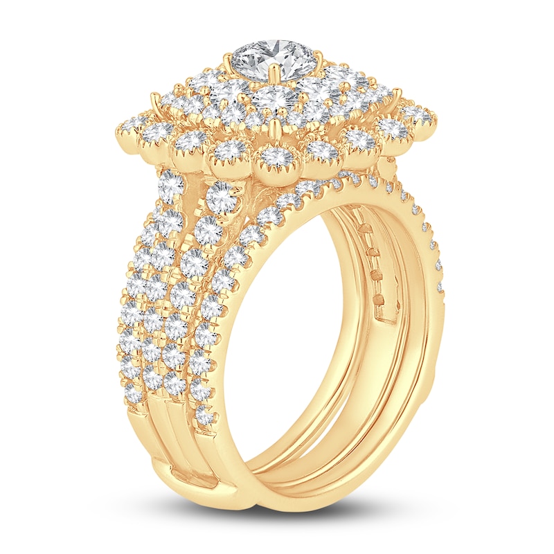Main Image 2 of Diamond Bridal Set 3 ct tw Round 14K Yellow Gold