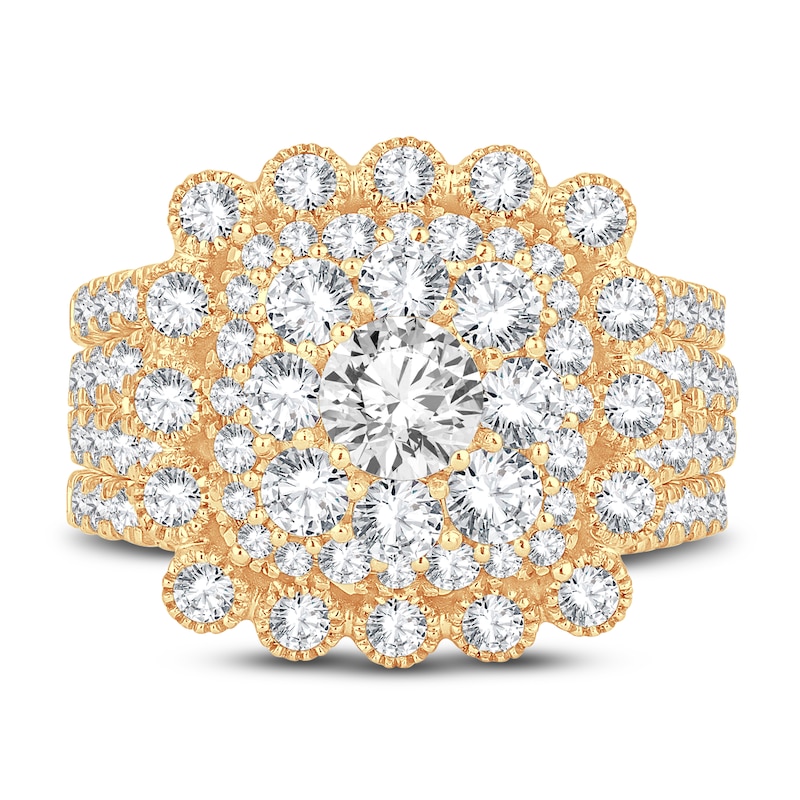 Main Image 3 of Diamond Bridal Set 3 ct tw Round 14K Yellow Gold