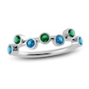 Thumbnail Image 1 of Juliette Maison Natural Emerald & Natural Blue Zircon Ring 10K White Gold