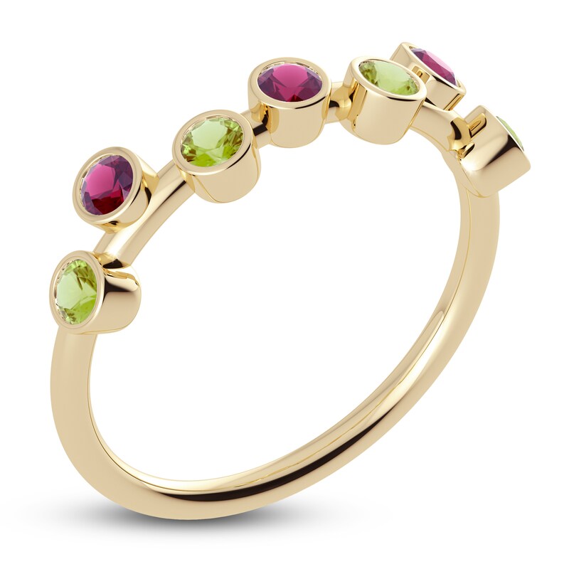 Main Image 2 of Juliette Maison Natural Peridot & Natural Rhodolite Garnet Ring 10K Yellow Gold