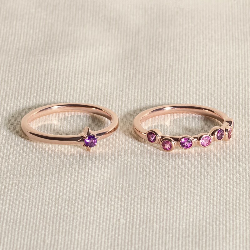 Main Image 4 of Juliette Maison Natural Peridot & Natural Rhodolite Garnet Ring 10K Yellow Gold