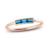 Thumbnail Image 1 of Juliette Maison Natural Blue Zircon Baguette Bar Ring 10K Rose Gold