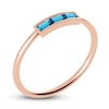Thumbnail Image 2 of Juliette Maison Natural Blue Zircon Baguette Bar Ring 10K Rose Gold