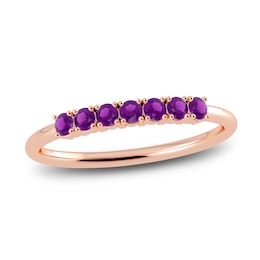 Juliette Maison Natural Amethyst Half Eternity Ring 10K Rose Gold