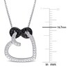 Thumbnail Image 3 of Black Diamond Heart Necklace 1/20 ct tw Round Sterling Silver 18"