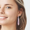 Multicolor Natural Sapphire Drop Earrings 14K Rose Gold