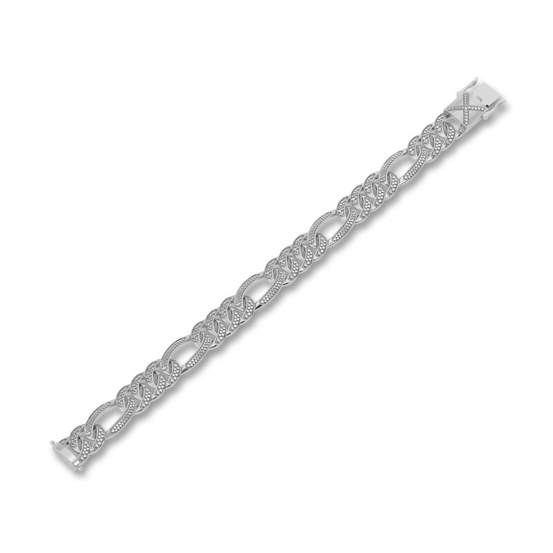 Men's Diamond Bracelet 3 ct tw Round 10K White Gold 8.5"