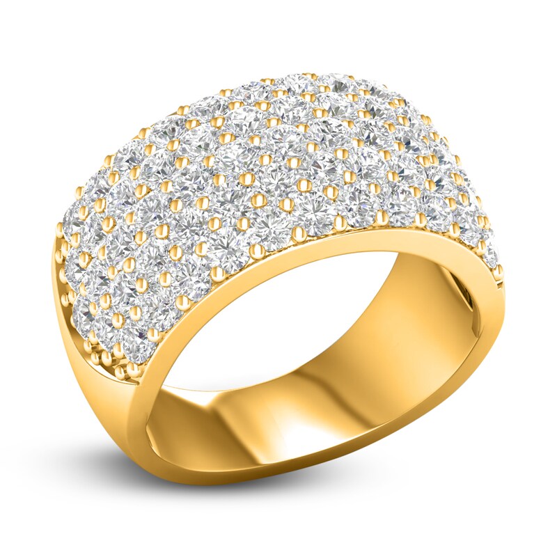 Main Image 2 of Lab-Grown Diamond Pave Ring 3 ct tw Round 14K Yellow Gold