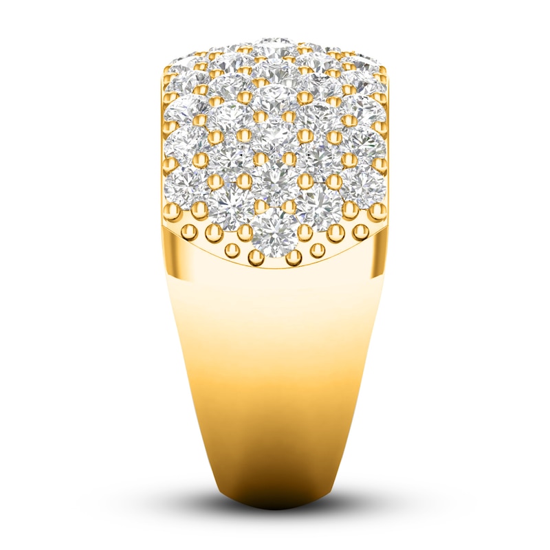 Main Image 3 of Lab-Grown Diamond Pave Ring 3 ct tw Round 14K Yellow Gold