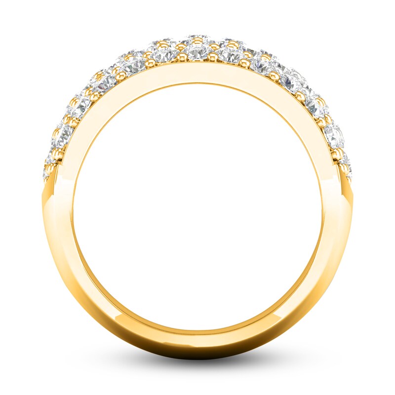 Main Image 4 of Lab-Grown Diamond Pave Ring 3 ct tw Round 14K Yellow Gold