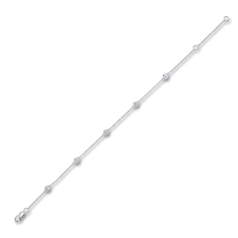 Main Image 2 of Shy Creation Diamond Station Bracelet 1/10 ct tw Round 14K White Gold 7" SC22003857