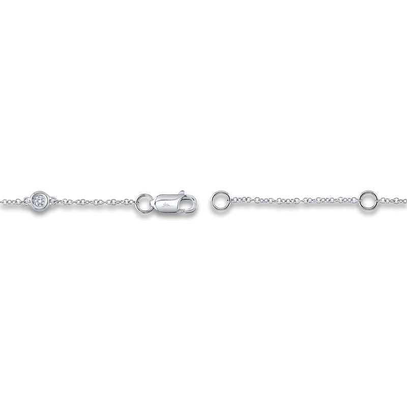 Shy Creation Diamond Station Bracelet 1/10 ct tw Round 14K White Gold 7" SC22003857