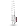 Thumbnail Image 3 of Lab-Created Ruby & White Lab-Created Sapphire Necklace 10K White Gold