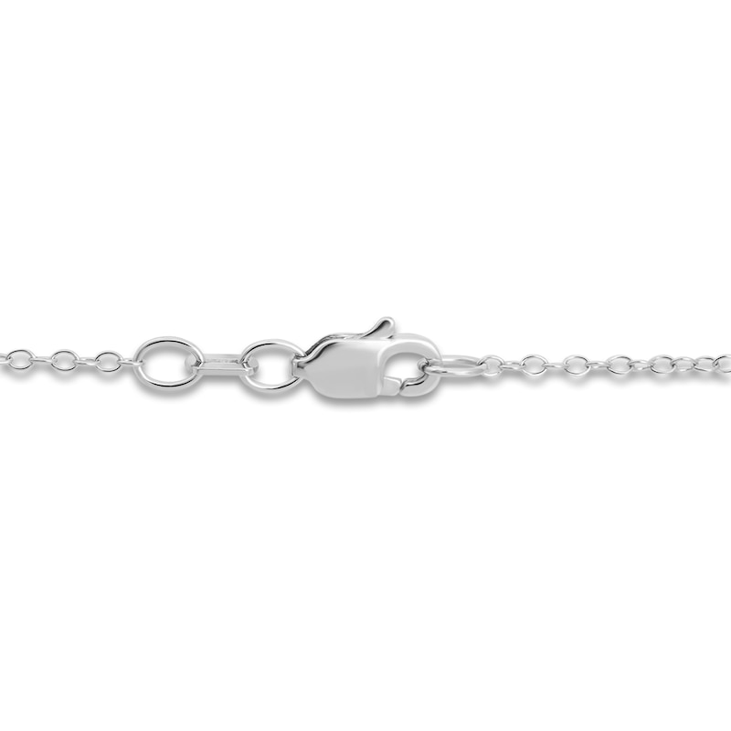 Main Image 4 of Lab-Created Ruby & White Lab-Created Sapphire Necklace 10K White Gold