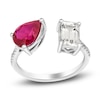 Thumbnail Image 1 of Lab-Created Ruby & White Lab-Created Sapphire Ring 10K White Gold