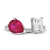 Thumbnail Image 2 of Lab-Created Ruby & White Lab-Created Sapphire Ring 10K White Gold