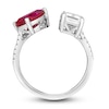 Thumbnail Image 3 of Lab-Created Ruby & White Lab-Created Sapphire Ring 10K White Gold