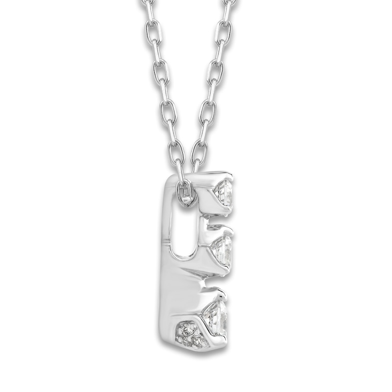 Main Image 2 of Diamond 3-Stone Pendant Necklace 1/5 ct tw Round 10K White Gold