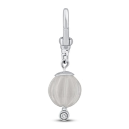 Charm'd by Lulu Frost 10K White Gold 9MM White Lab-Created Sapphire Diamond Accent Birthstone Charm