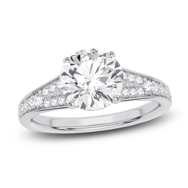 Main Image 1 of Lab-Grown Diamond Engagement Ring 2-1/3 ct tw Round 14K White Gold
