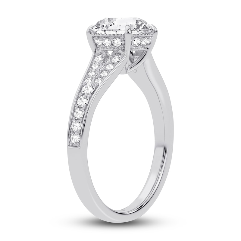 Main Image 2 of Lab-Grown Diamond Engagement Ring 2-1/3 ct tw Round 14K White Gold