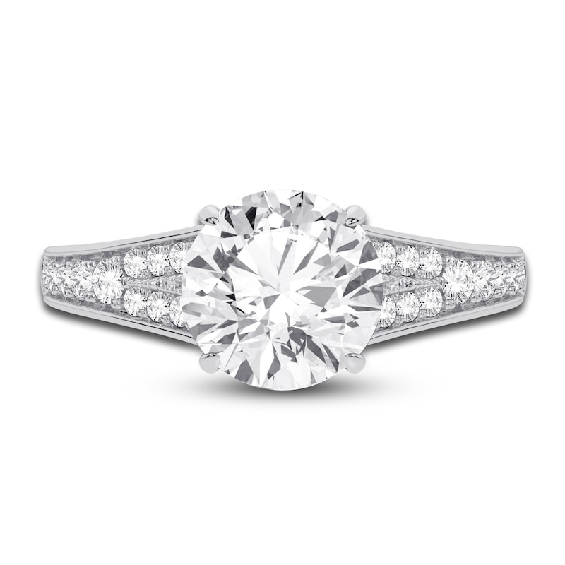 Main Image 3 of Lab-Grown Diamond Engagement Ring 2-1/3 ct tw Round 14K White Gold