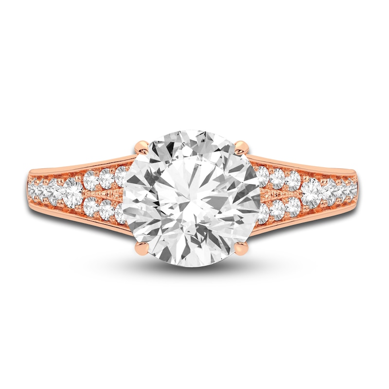Main Image 3 of Lab-Grown Diamond Engagement Ring 2-1/3 ct tw Round 14K Rose Gold