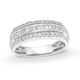 Kallati Diamond Ring 1/2 ct tw Round/Baguette/Princess 14K White Gold