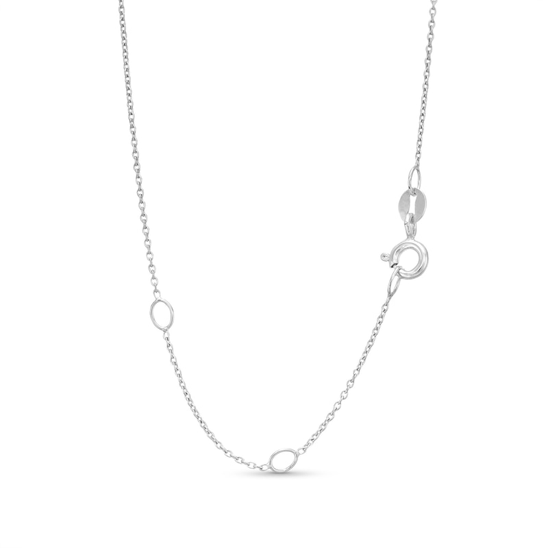 Main Image 3 of Kallati Round-Cut Natural Blue Sapphire Pendant Necklace 1/3 ct tw Diamonds 14K White Gold 18"