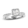 Thumbnail Image 1 of Diamond Halo Engagement Ring 1-1/6 ct tw Princess/Round 14K White Gold