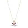 Thumbnail Image 1 of Children's Natural Amethyst & Natural White Topaz Butterfly Necklace 14K Yellow Gold  13"