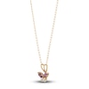 Thumbnail Image 2 of Children's Natural Amethyst & Natural White Topaz Butterfly Necklace 14K Yellow Gold  13"